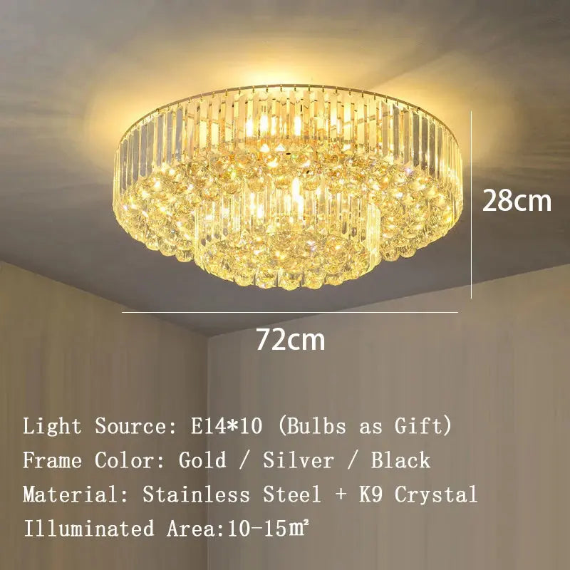 Luxury Crystal Classical Ceiling Light Fixtures — alternate product view 9