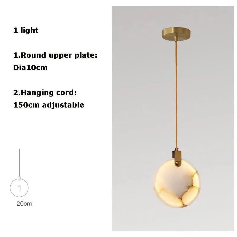 Luxury Natural Stone Pendant Lamp — alternate product view 3