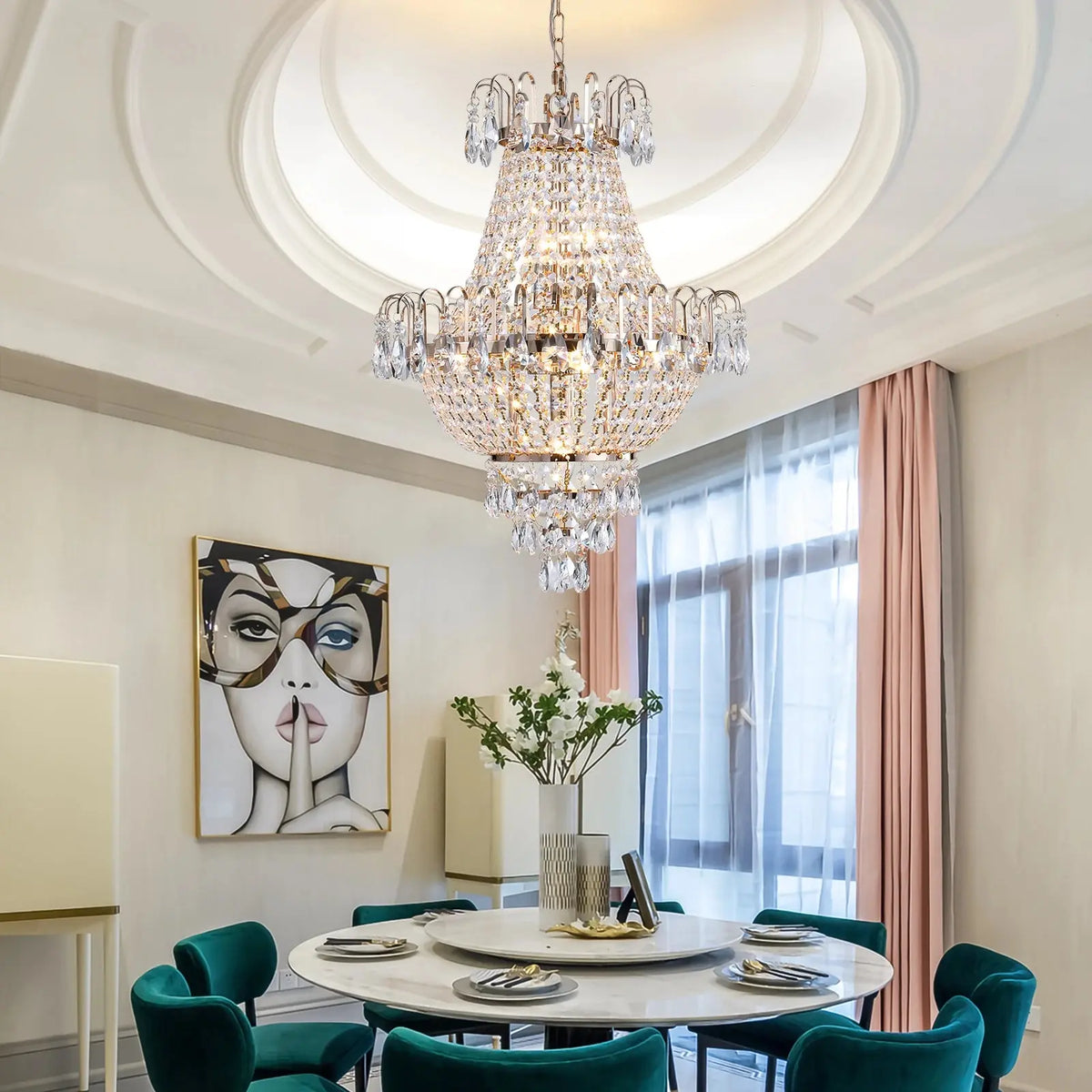 Luxury Retro Crystal Imperial Style Ceiling Light — alternate product view 3