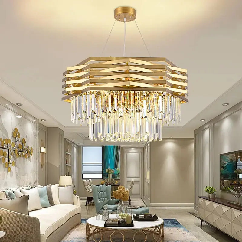 Modern Crystal Hanging Chandeliers Fixture — product view