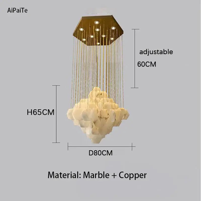 Snowflake Marble Nordic Chandelier — alternate product view 7