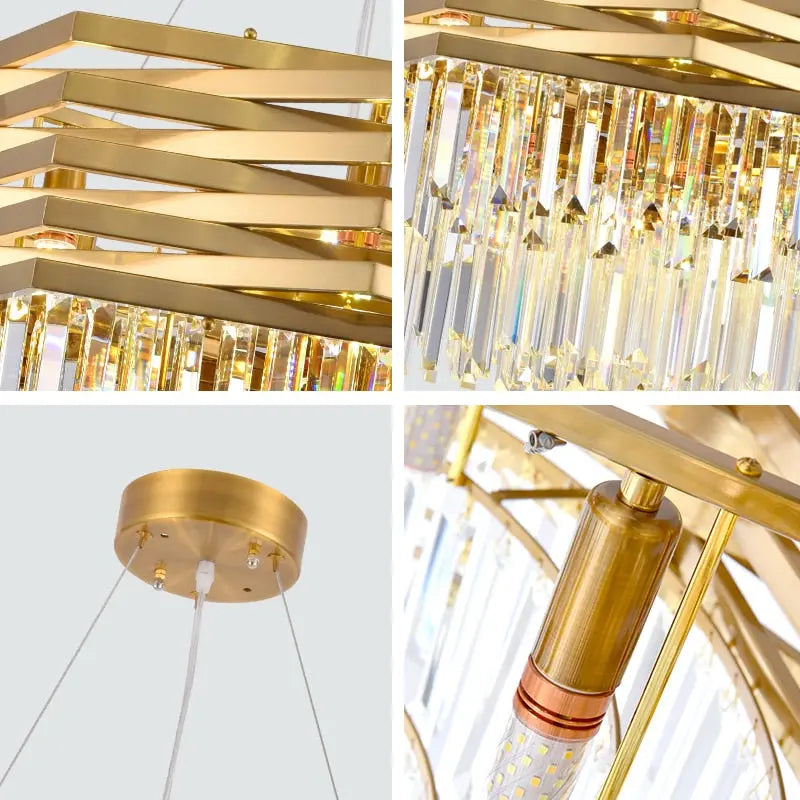 Modern Crystal Hanging Chandeliers Fixture — alternate product view 2