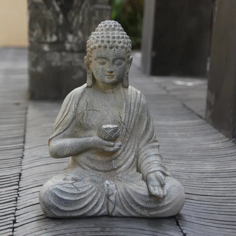 Resin Solar Buddha Statue — alternate product view 4