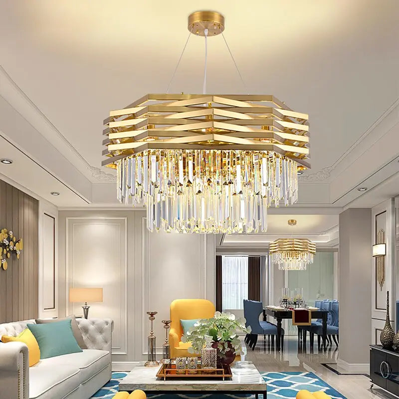 Modern Crystal Hanging Chandeliers Fixture — alternate product view 4