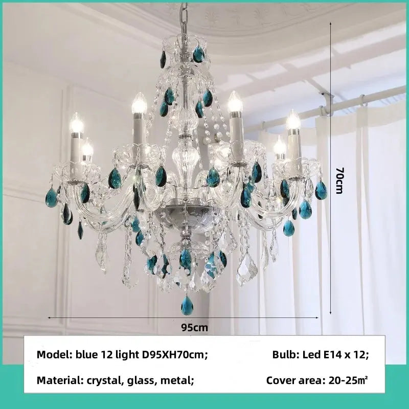 French Blue Crystal Chandelier — alternate product view 14