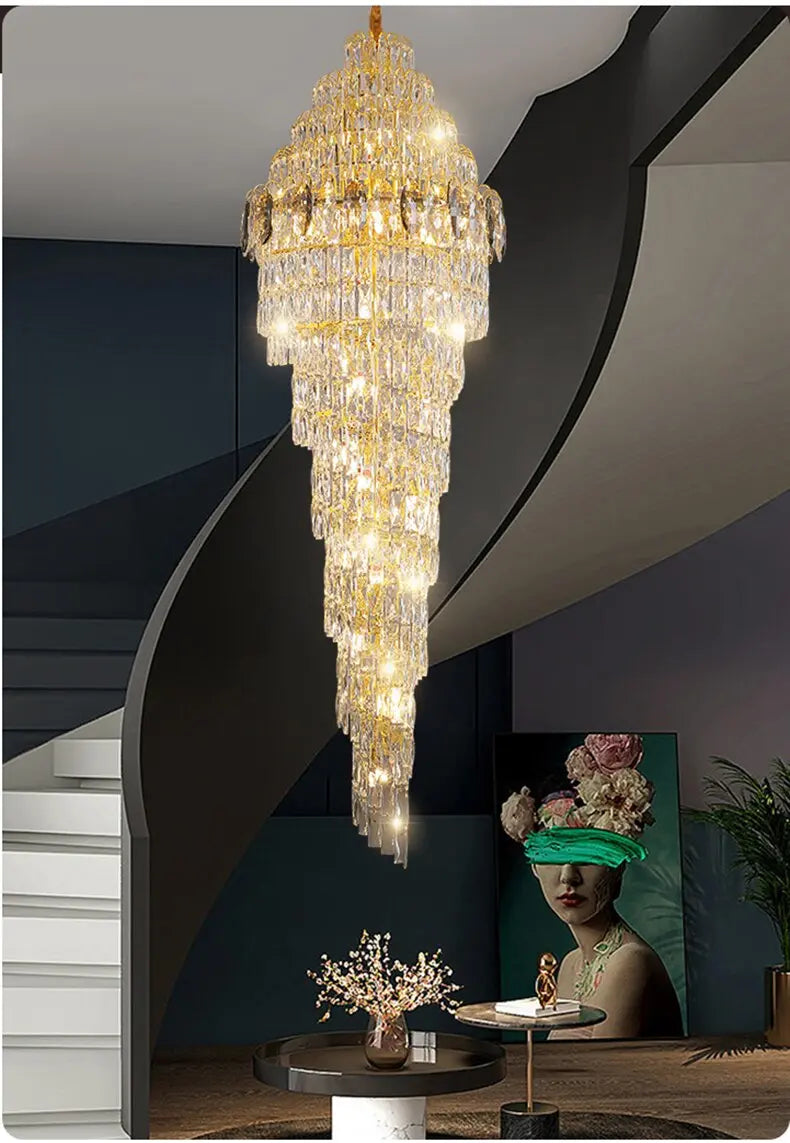 Luxury High Ceiling Long Chandelier — alternate product view 4