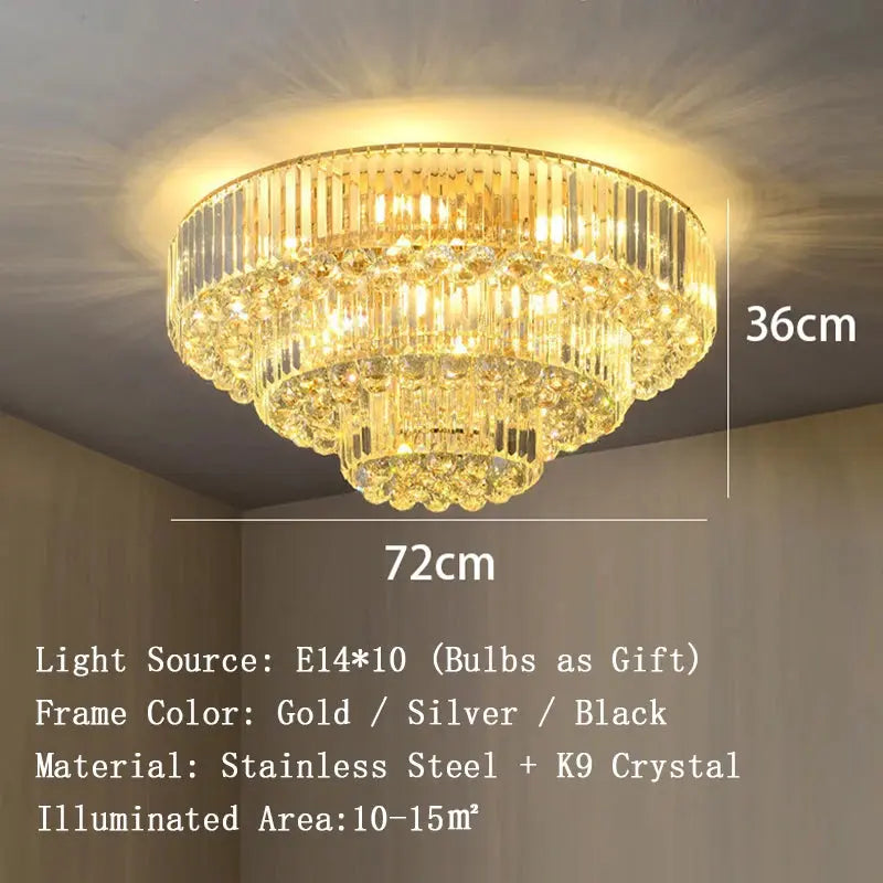 Luxury Crystal Classical Ceiling Light Fixtures — alternate product view 13