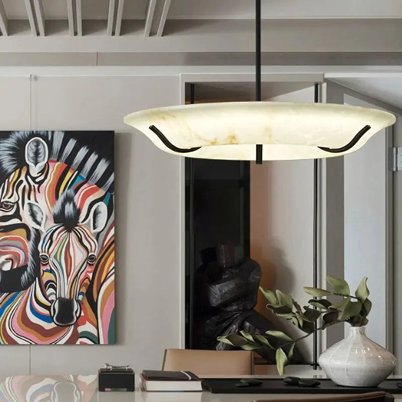 American Retro Alabaster Ring Chandelier — alternate product view 4