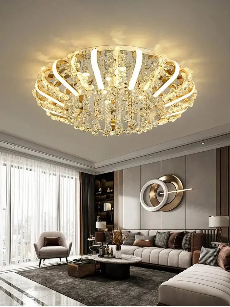 Modern Minimalist Crystal LED Ceiling Light — alternate product view 3