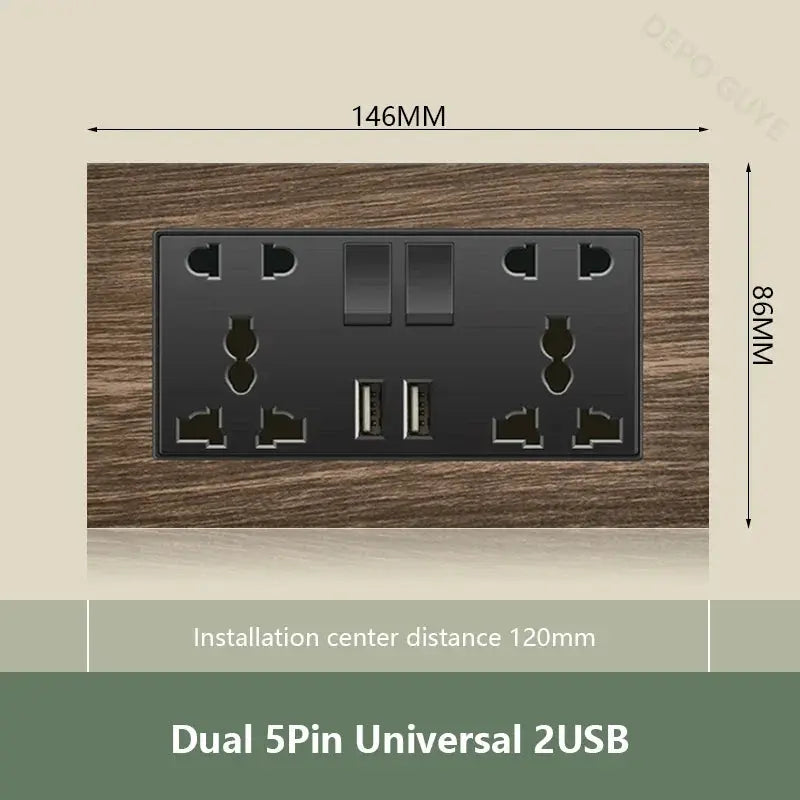 UK Wall Electrical Outlet with USB Charger — alternate product view 7