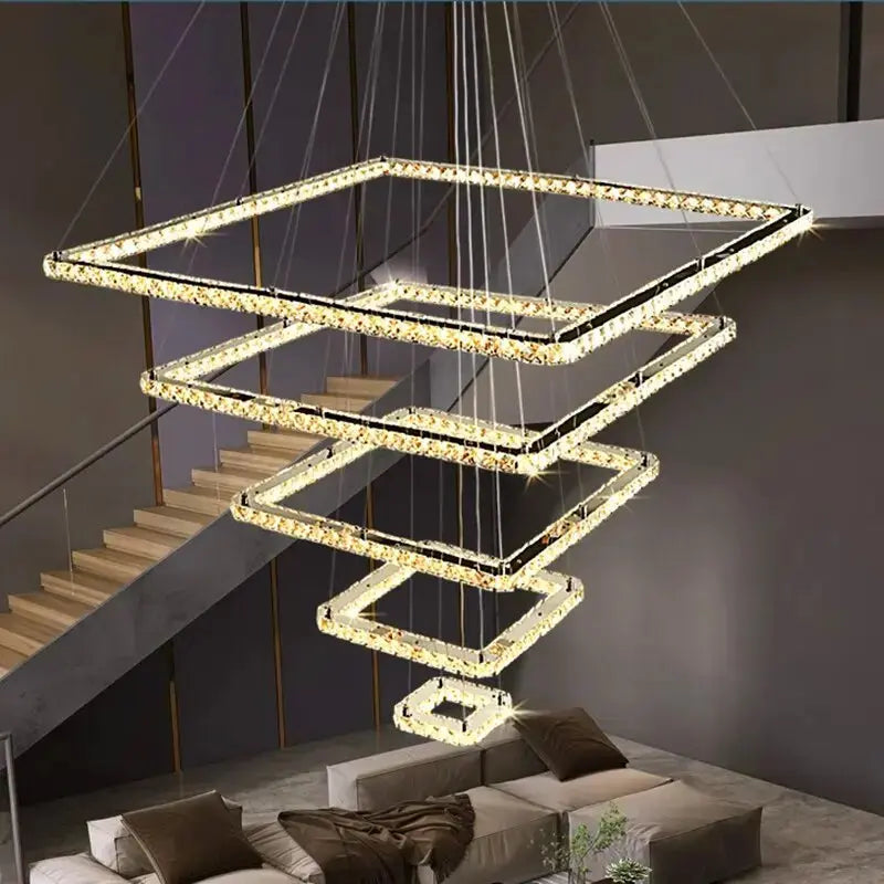 Modern Crystal Square Pendant Light — alternate product view 3