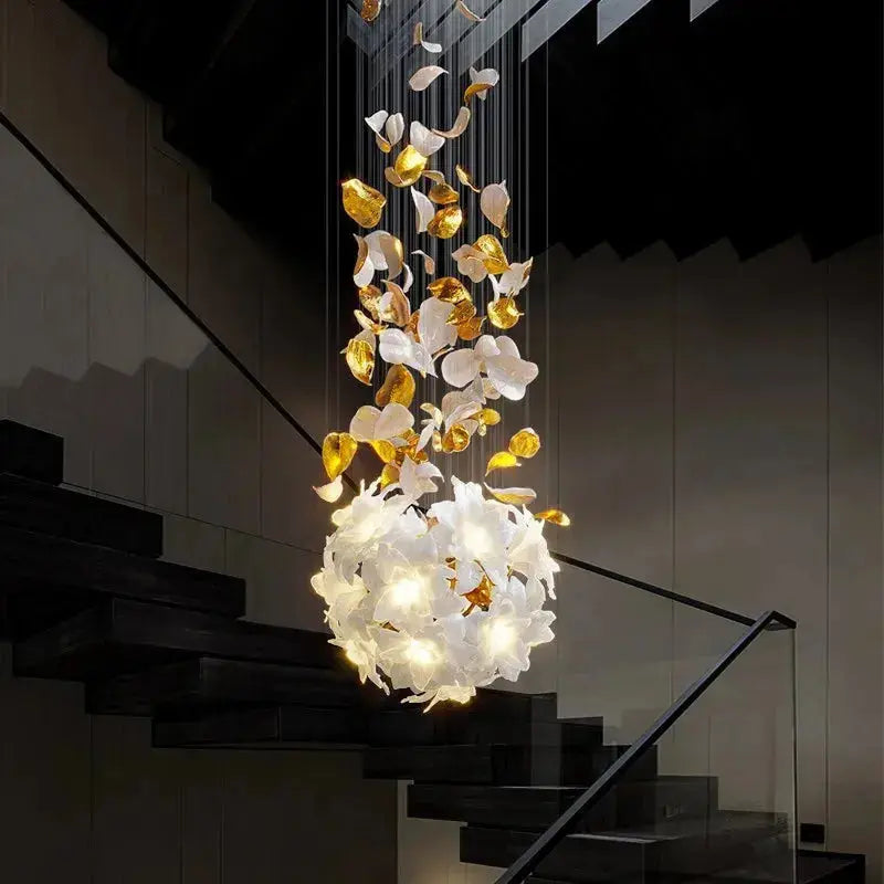 Duplex Villa Designer Flower Shaped Luxury Chandelier — alternate product view 2