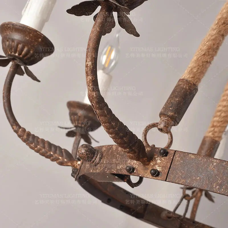 Rustic Farmhouse Chandelier for Dining Room | Vintage Country Lighting Idea — alternate product view 4