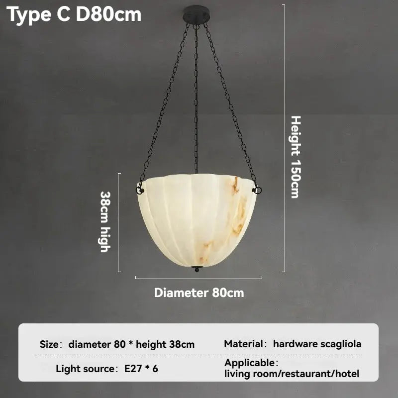 White Artistic Marble Chandelier For Dining Room — alternate product view 6