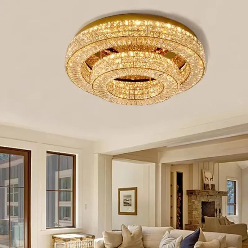 Modern Two Tier Crystal Luxury Ceiling Lights — alternate product view 2