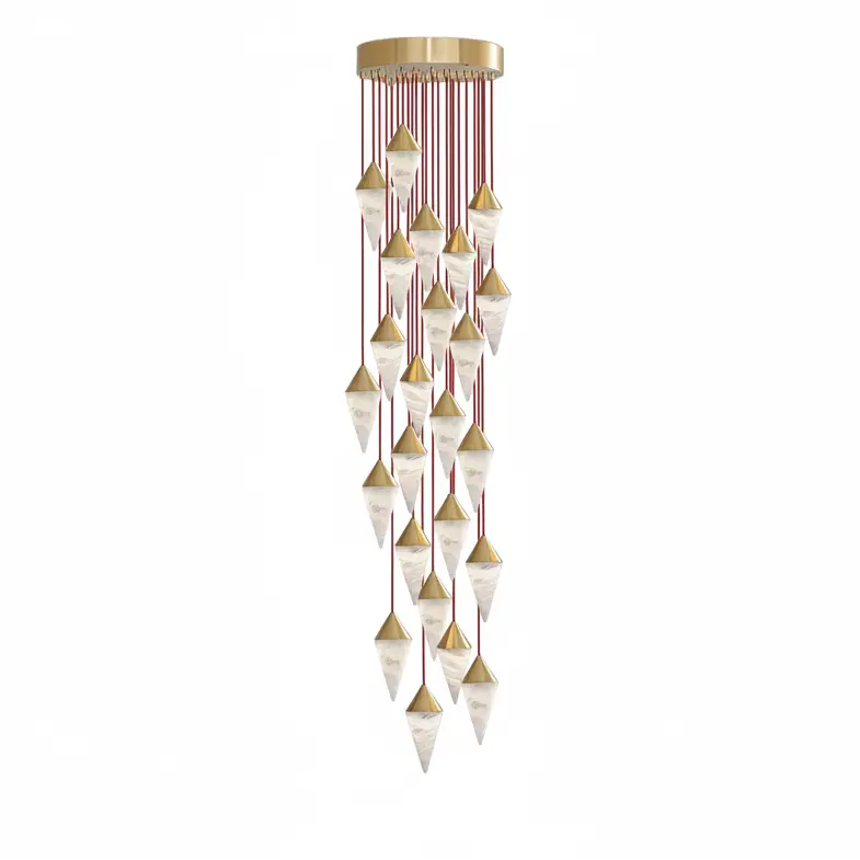 Modern Alabaster Cone Cluster Chandelier — alternate product view 17