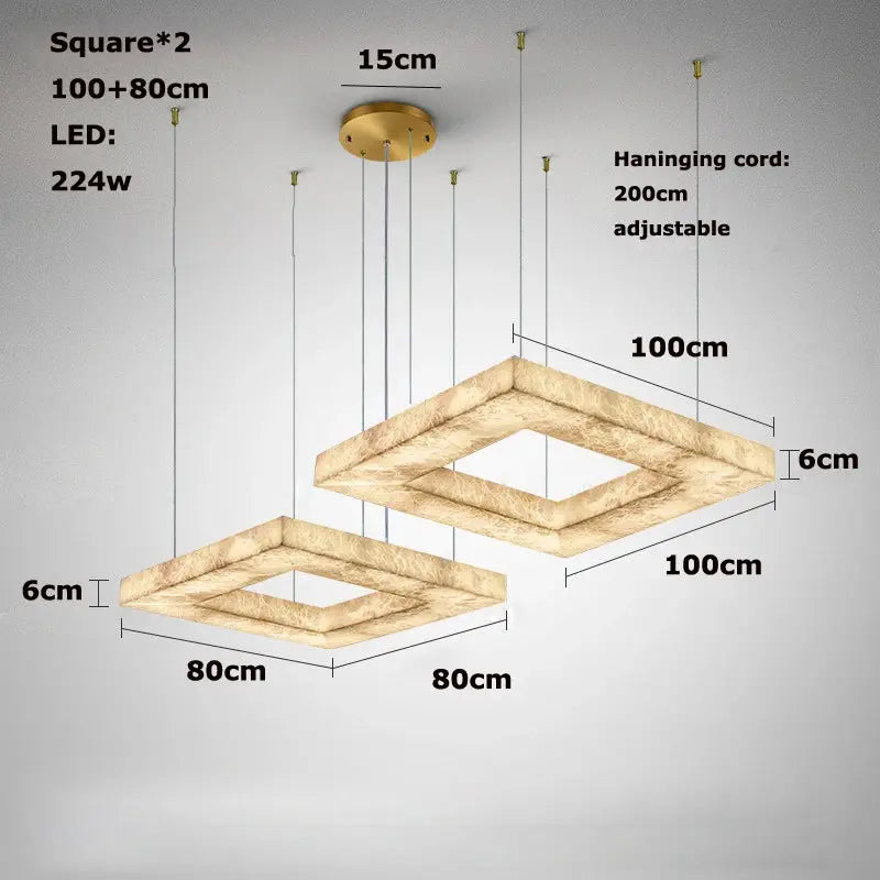 Luxury Marble Lighting Square Chandeliers — alternate product view 22