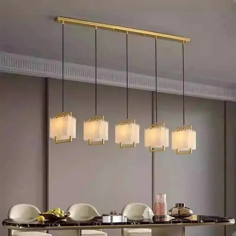 Modern Marble Chandelier Rectangle Pendant — alternate product view 2