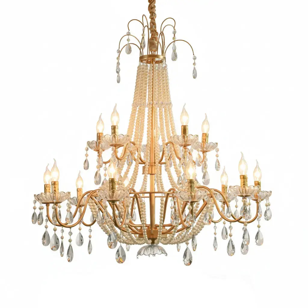 French Design Pearl Crystal Chandelier — alternate product view 1