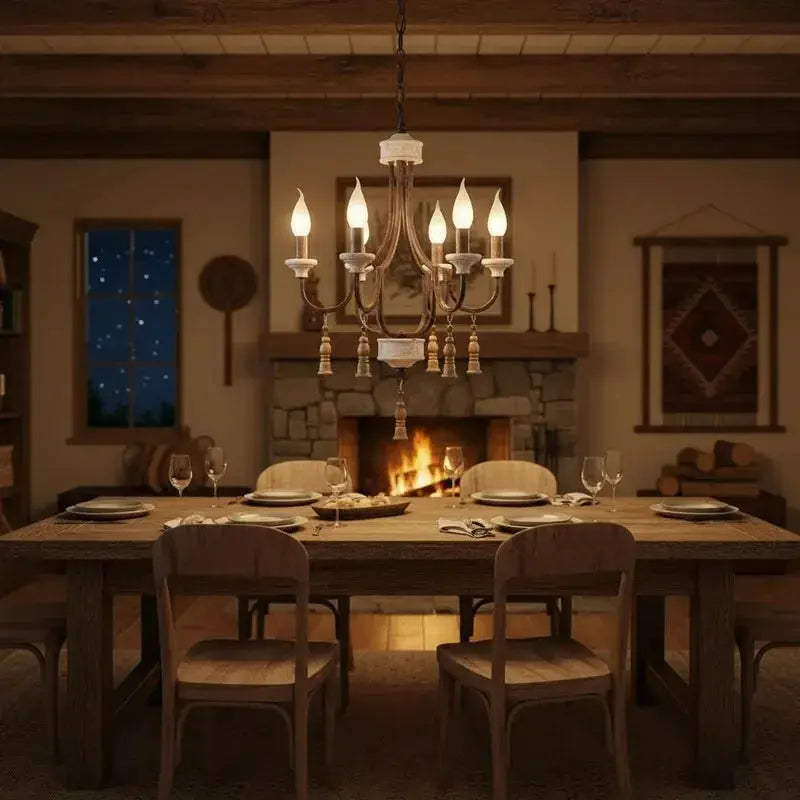 Grey French Rustic Chandelier — alternate product view 4