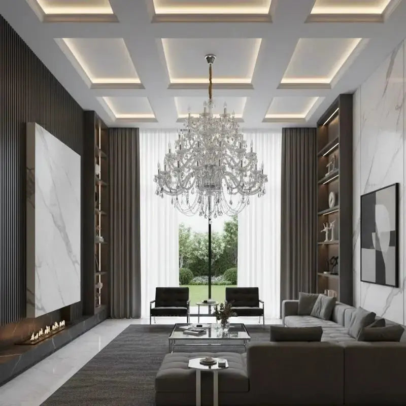 Villa Foyer Extra Large Crystal Chandelier — close-up design detail 5
