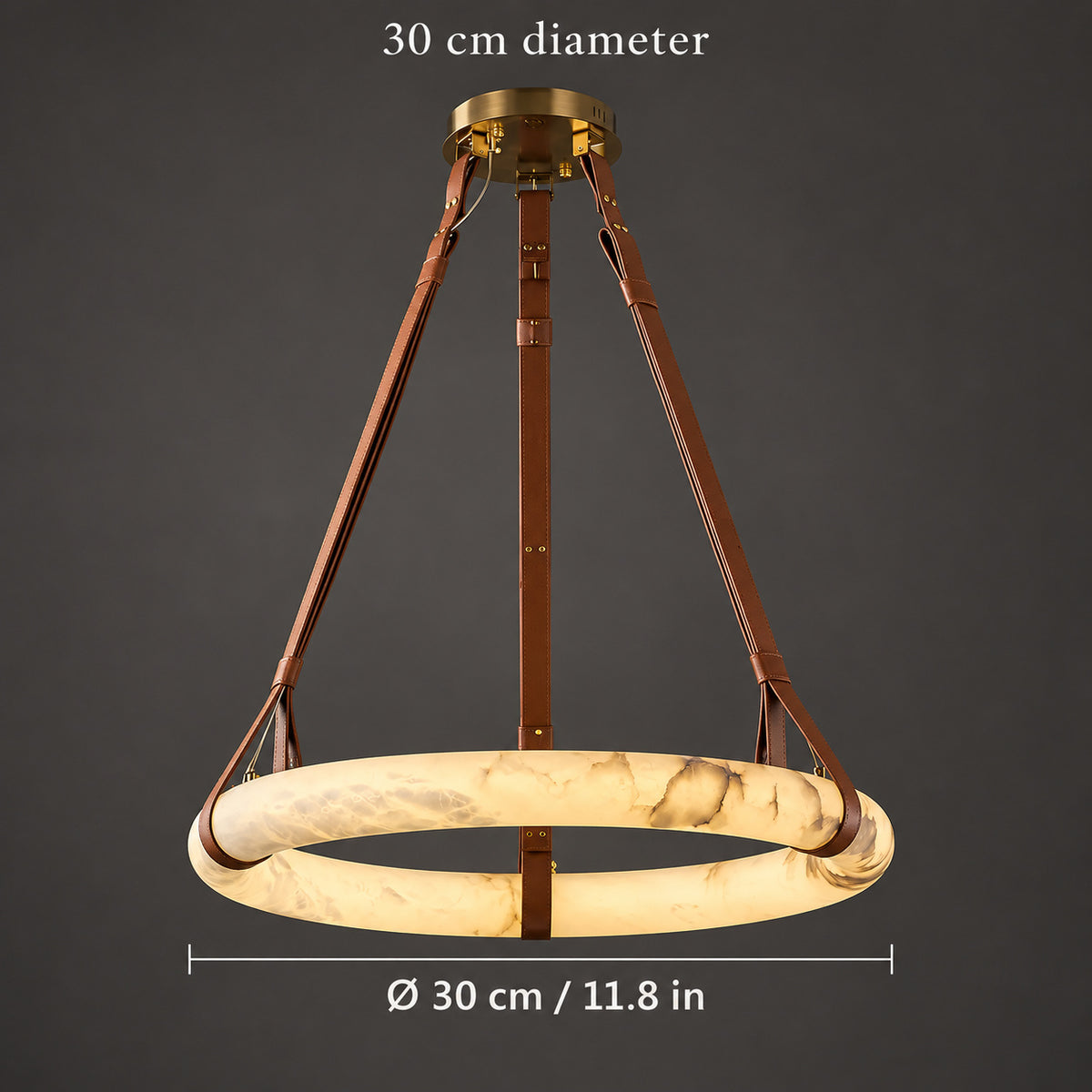 Pendant Ring Alabaster Modern Chandelier — 30 cm (11.8 in) diameter size guide