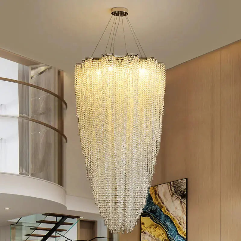 Luxury High Ceiling Modern Crystal Chandelier — alternate product view 5