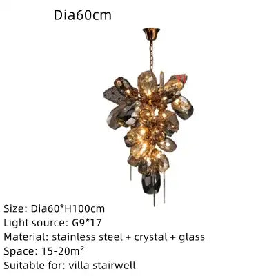 Modern Luxury Villa Glass Chandelier — alternate product view 12
