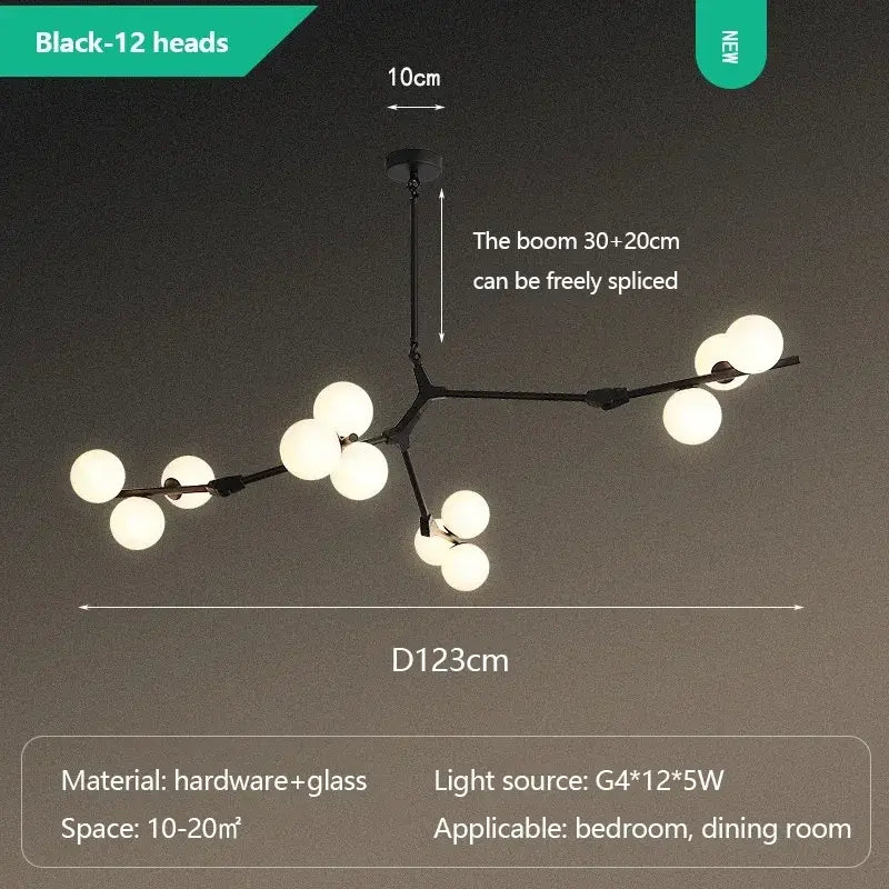 Post Modern Style Glass Balls Chandelier — alternate product view 12