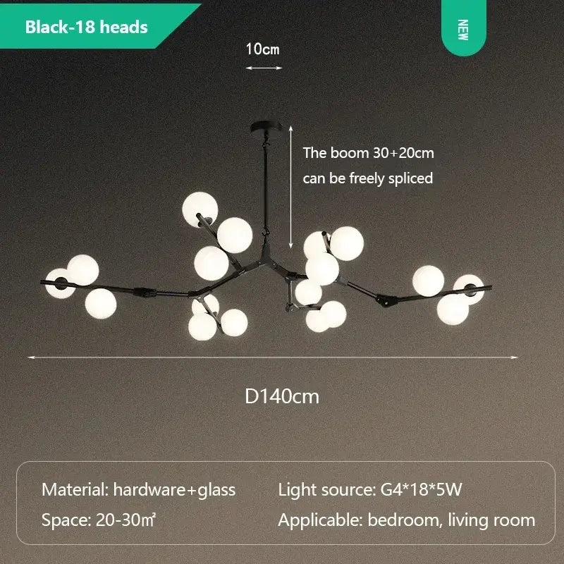 Post Modern Style Glass Balls Chandelier — alternate product view 13