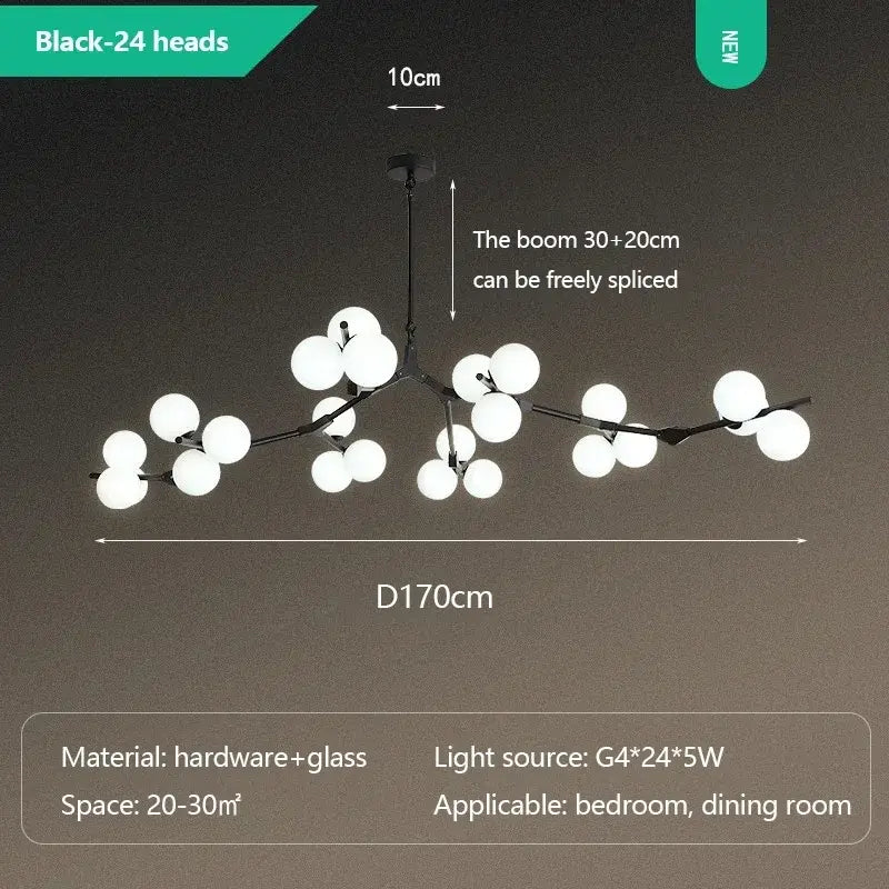 Post Modern Style Glass Balls Chandelier — alternate product view 14