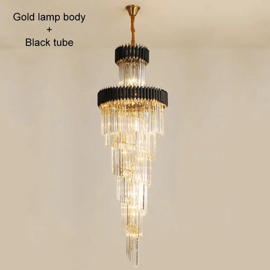 Long Black Crystal Loft Chandelier — alternate product view 14
