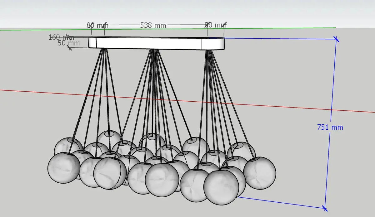 Rectangular Balls Alabaster Chandelier — alternate product view 10