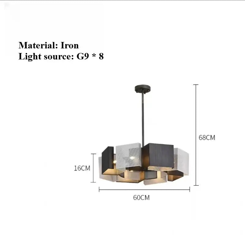 Industrial Style Black Metal Chandeliers — alternate product view 9
