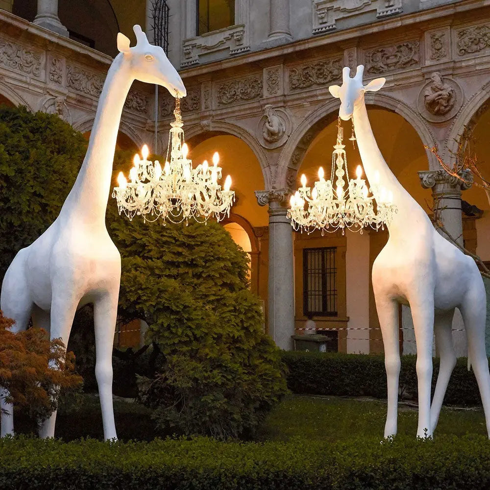 Art Sculpture Giraffe Chandelier - White — alternate product view 4