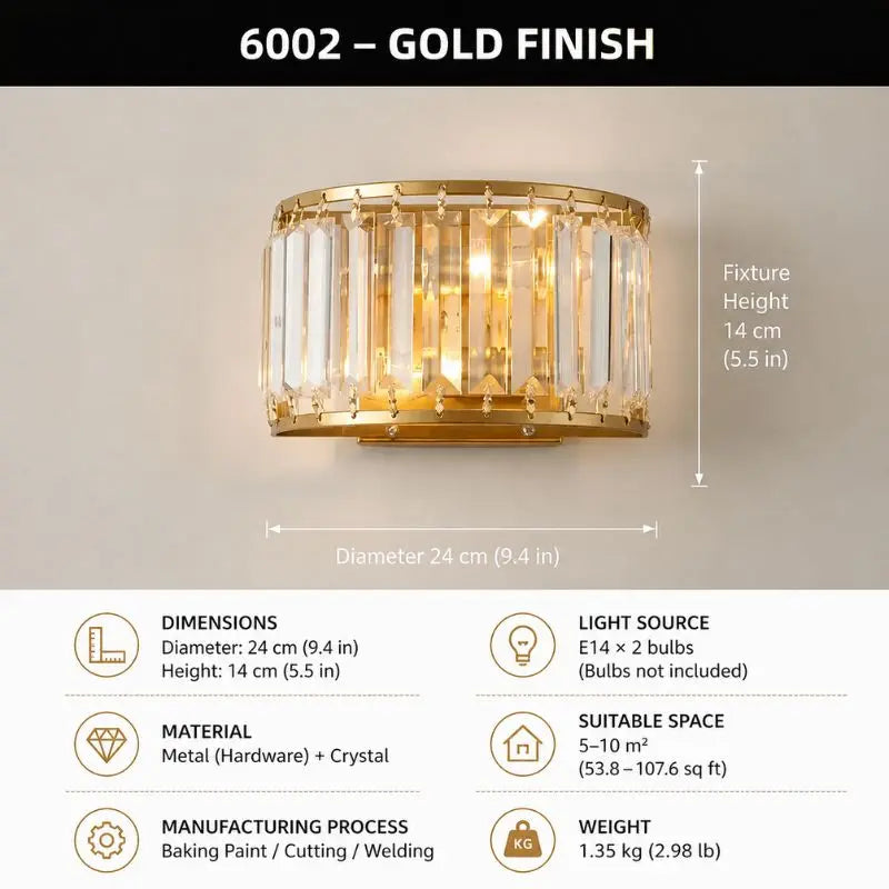 Modern Creative Luxury Crystal Wall Lamp — close-up design detail 2