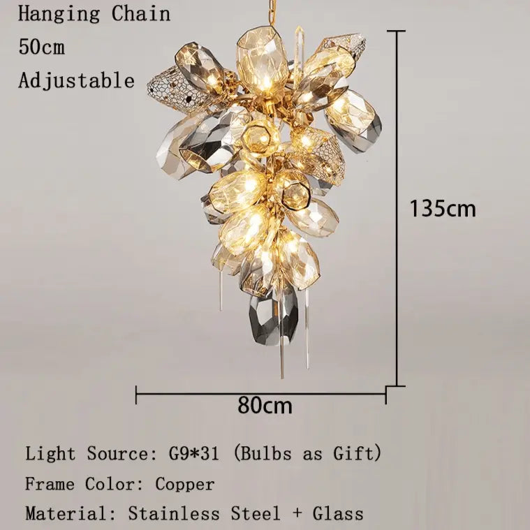 Modern Luxury Villa Glass Chandelier — alternate product view 13