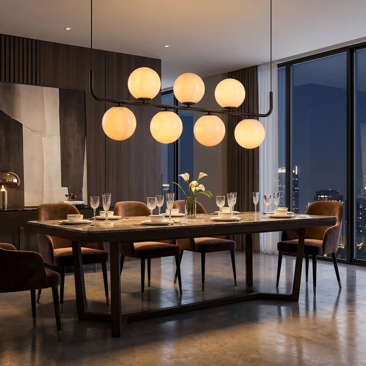 Adjustable Alabaster Lamp — shown in an interior setting 4