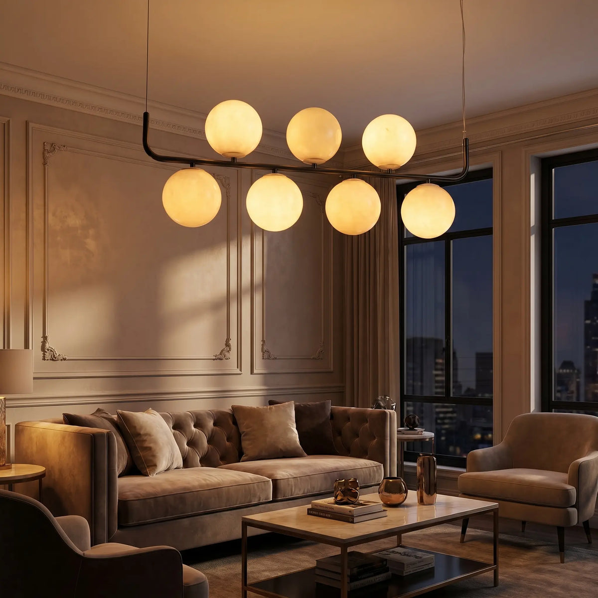 Adjustable Alabaster Lamp — shown in an interior setting 6