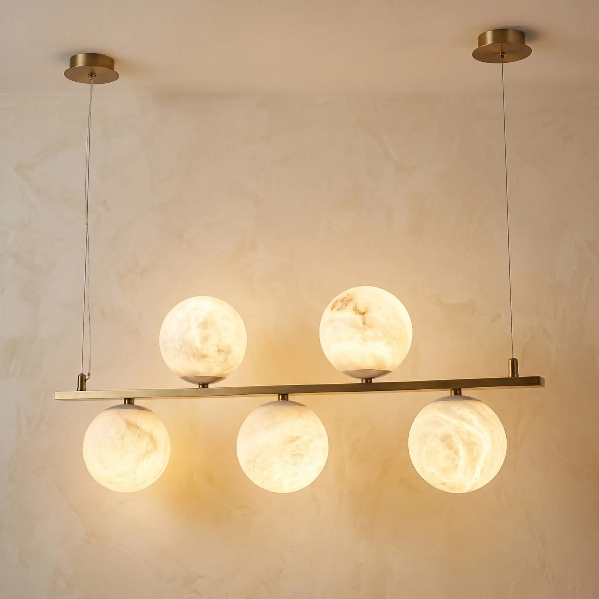 Brass Linear Alabaster Pendant Light — product view