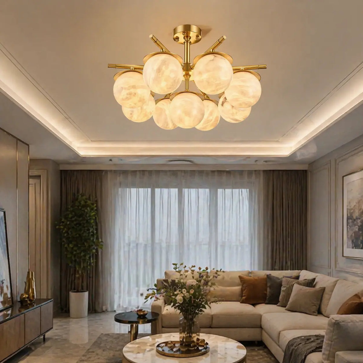 Alabaster Ceiling Lamp — shown in an interior setting 6