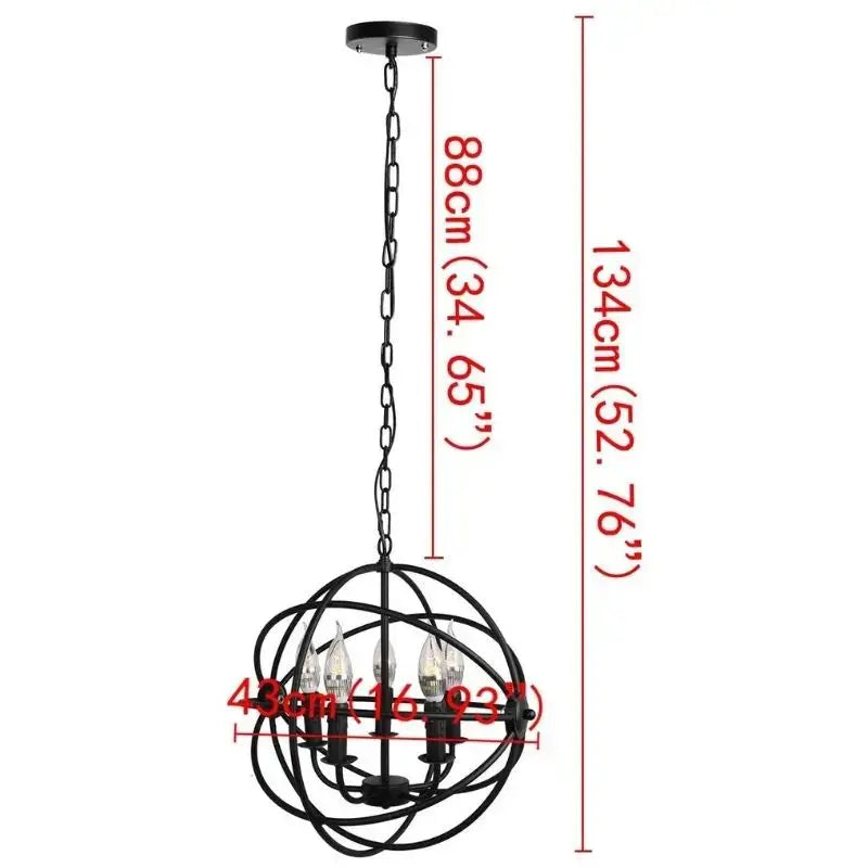 5 Light Unique Globe Chandelier — alternate product view 9