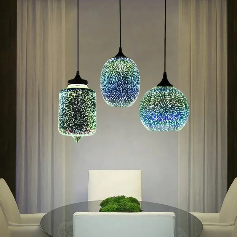 Modern 3D Colorful Pendant Lamp - B — alternate product view 1