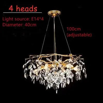 Modern Luxury Gold Crystal Art Decor Chandelier — close-up design detail