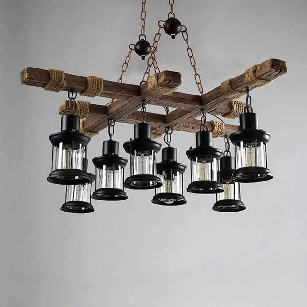 Retro Wood Vintage Chandelier — alternate product view 4