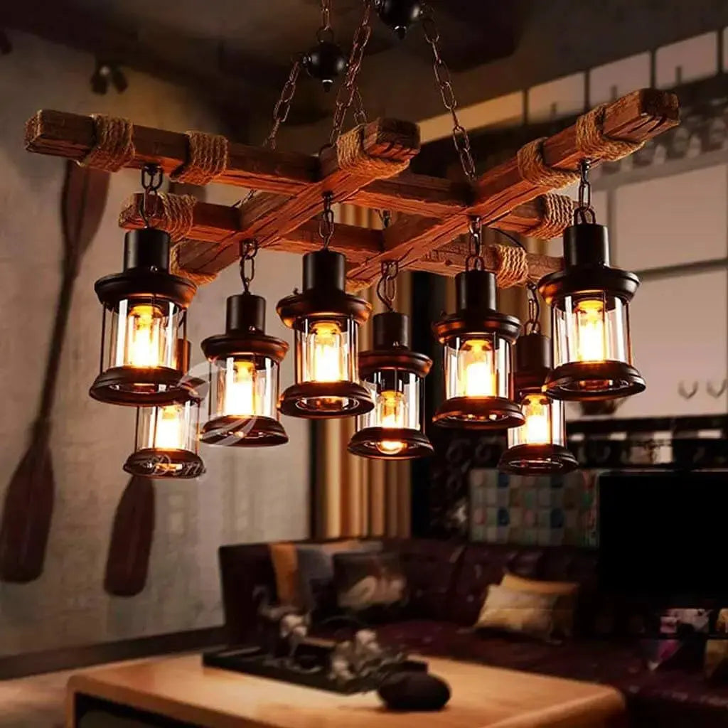 Retro Wood Vintage Chandelier — alternate product view 7