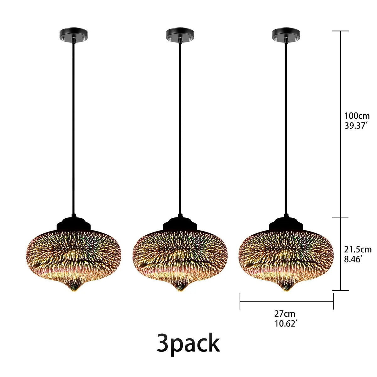 Modern 3D Colorful Pendant Lamp - B — alternate product view 5