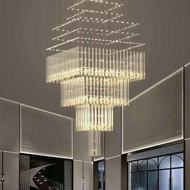 Modern Columnar Crystal Chandelier — alternate product view 3