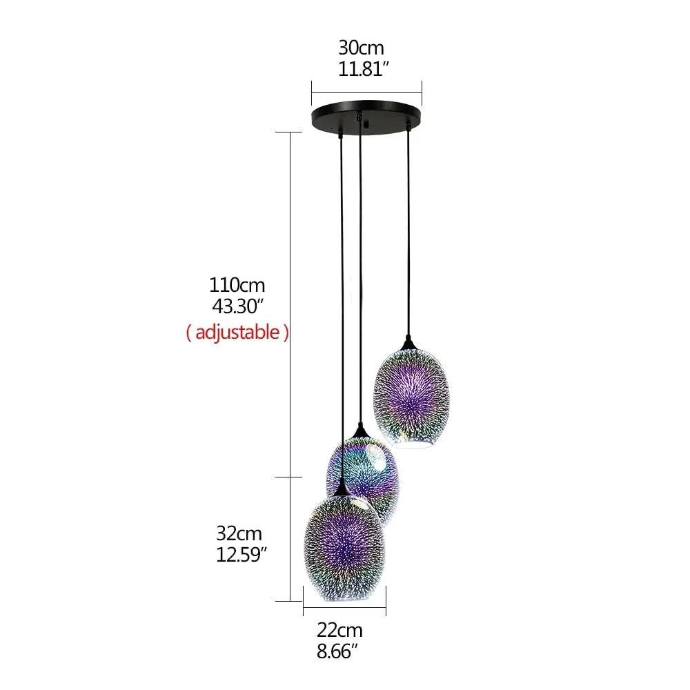 Modern 3D Colorful Pendant Lamp - Set — alternate product view 3