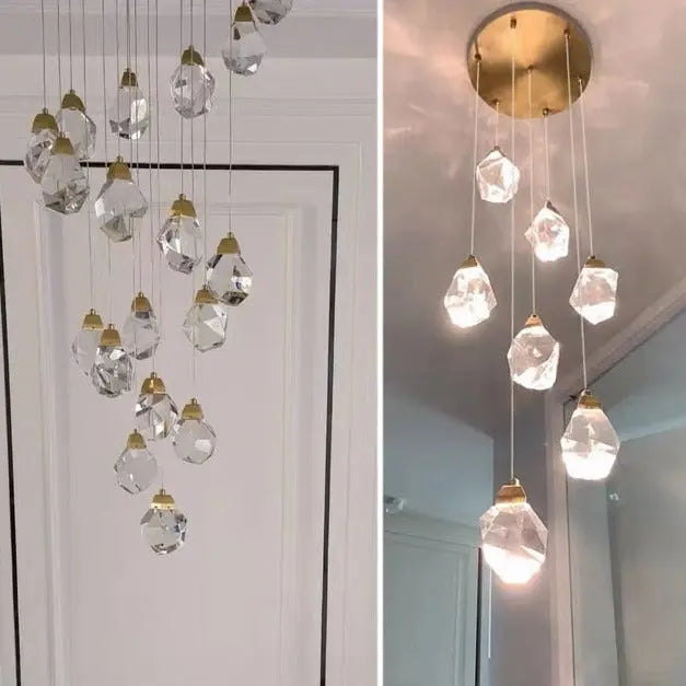 Luxury Long Diamond Crystal Ball Chandelier — alternate product view 6